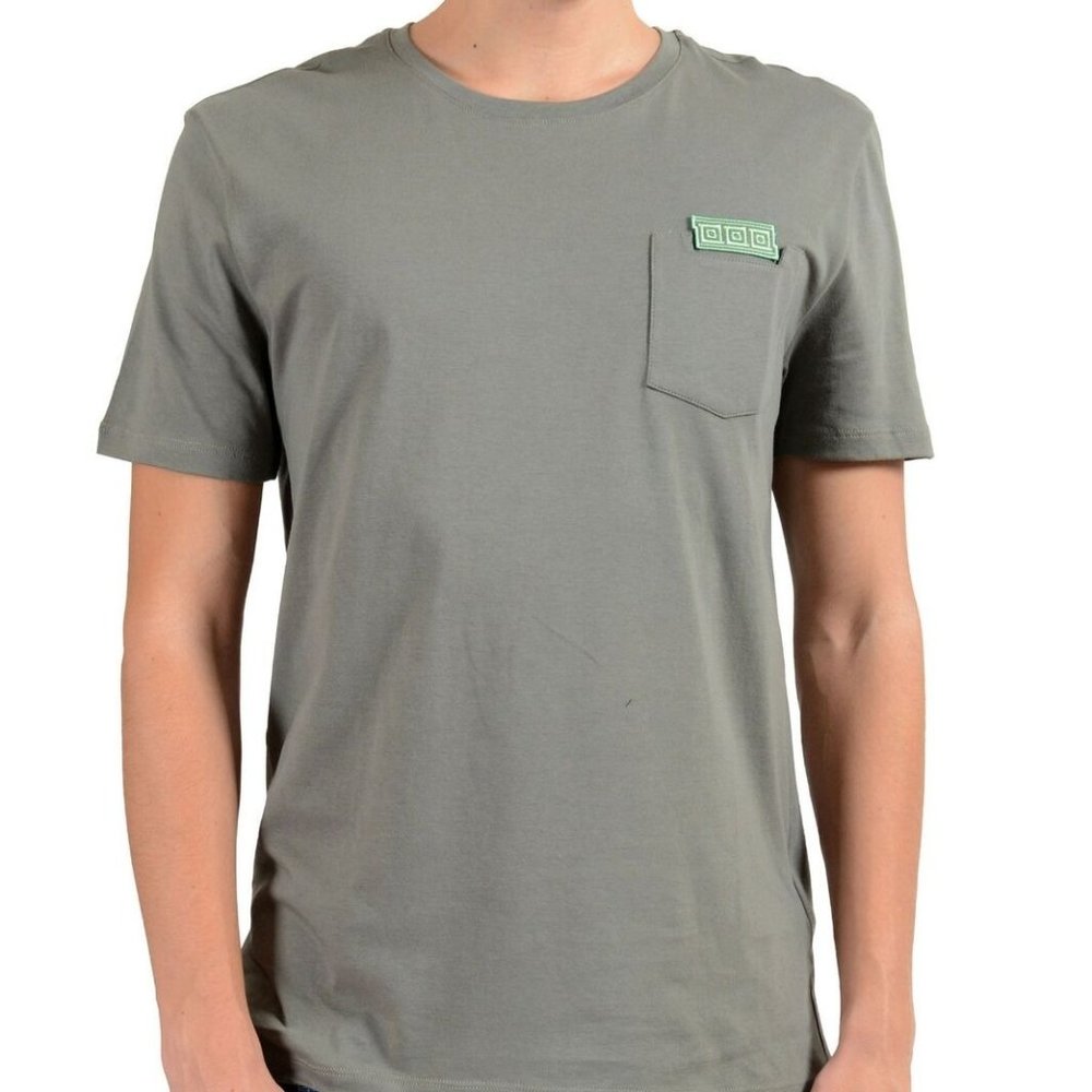 Versace Collection Gray Pocket Crewneck T-Shirt
